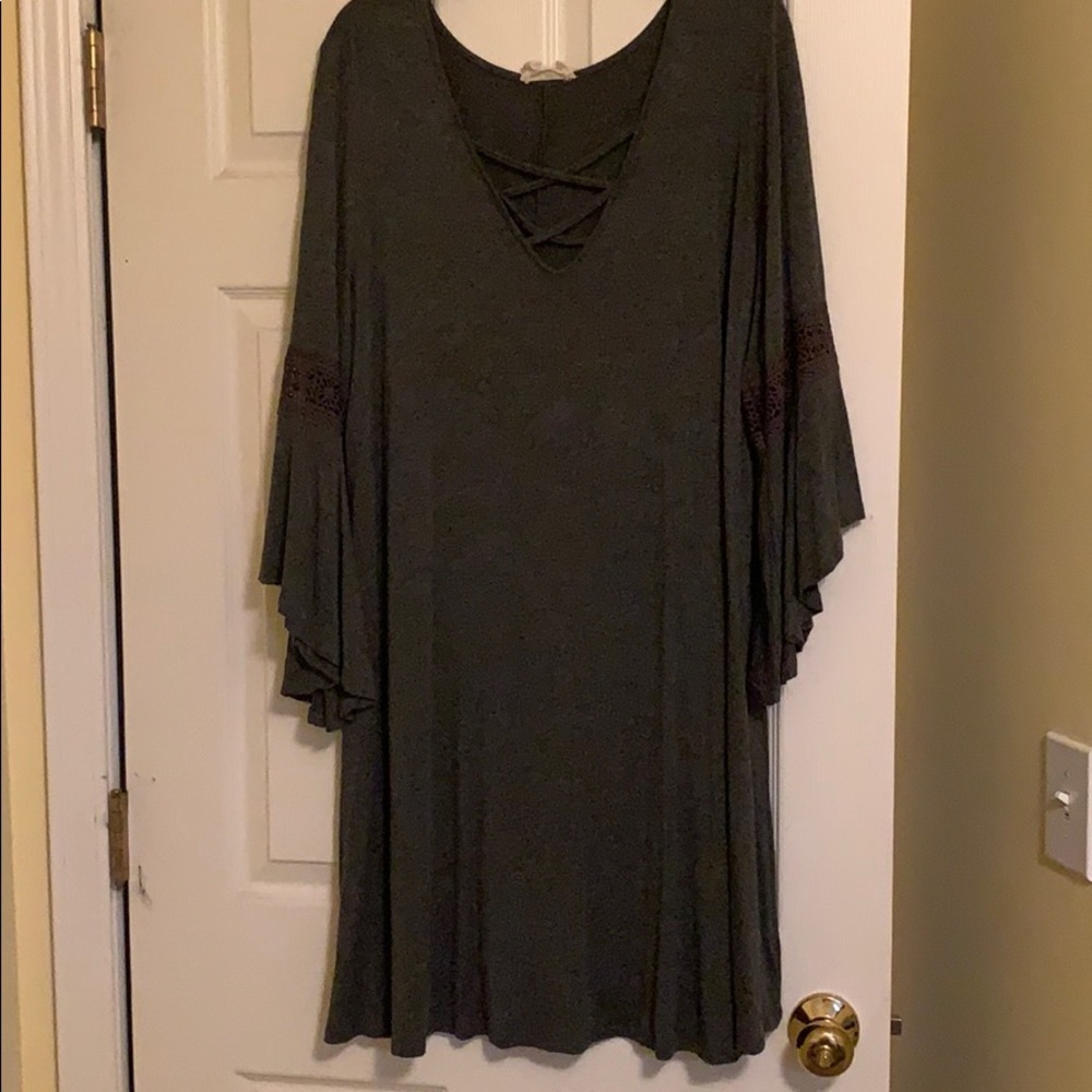 Gray Long Sleeve Dress
